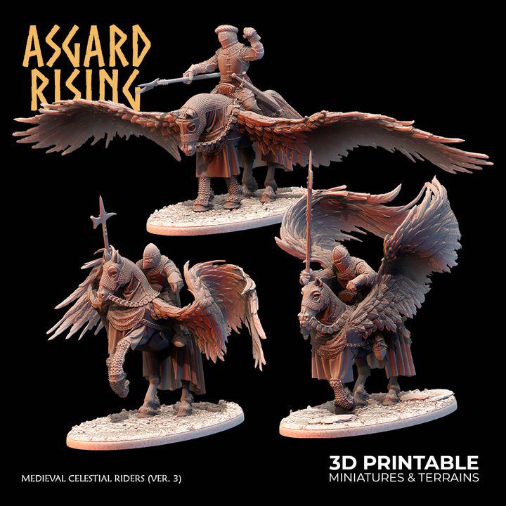 Medieval Celestial Rider Single Resin Miniature | Choose Your Rider | Asgard Rising Fantasy Cavalry | Unpainted