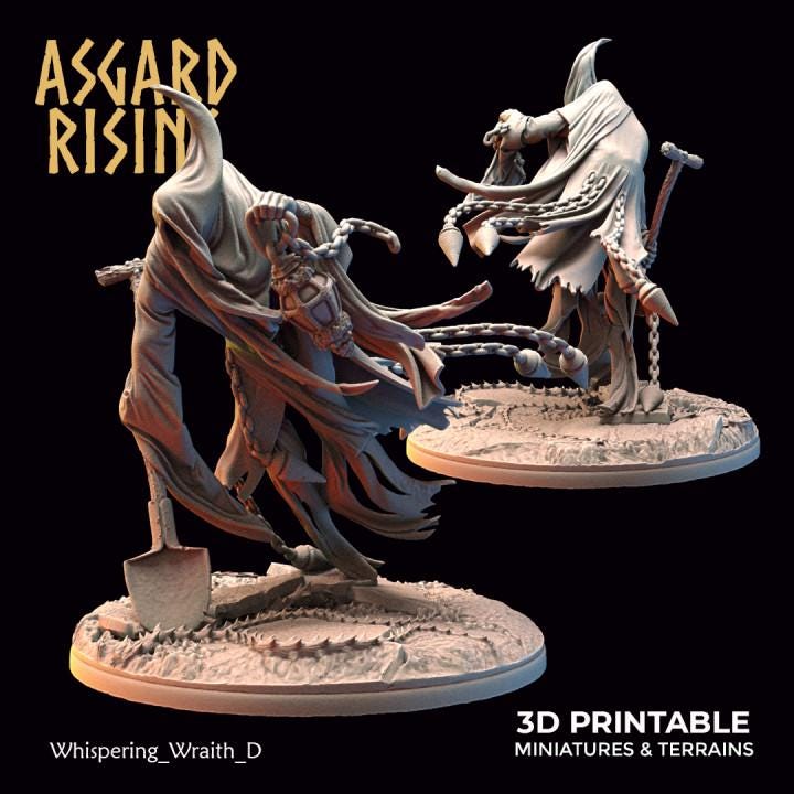 Whispering Wraith Resin Miniatures | Choose A-E or Full Set | Asgard Rising 32mm Undead RPG Minis | Unpainted