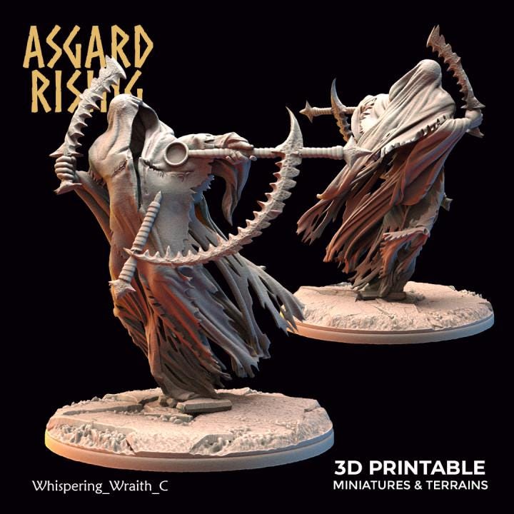 Whispering Wraith Resin Miniatures | Choose A-E or Full Set | Asgard Rising 32mm Undead RPG Minis | Unpainted