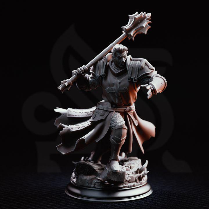 Paladin of War Thaddeus Resin Miniature | DM Stash 32mm Fantasy Knight | 25mm Base | Unpainted