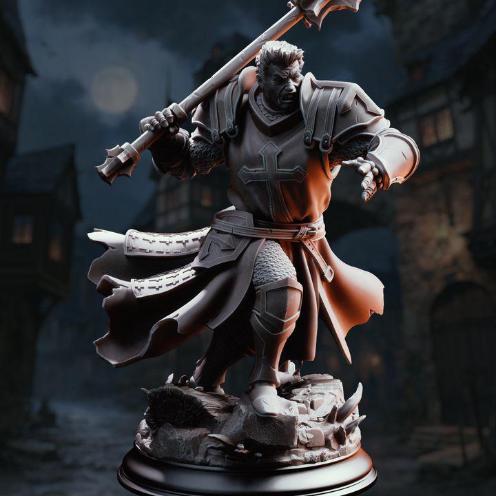 Paladin of War Thaddeus Resin Miniature | DM Stash 32mm Fantasy Knight | 25mm Base | Unpainted
