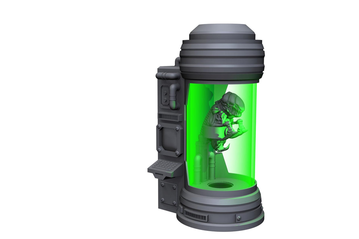 LED Cryo chamber - 32mm Resin Printed Tabletop Miniature | Unpainted