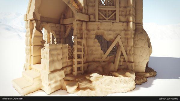 Alchemist Workshop Ruins 28mm PLA Terrain | Wonder Worlds Drennheim Fantasy RPG Scenery | Unpainted
