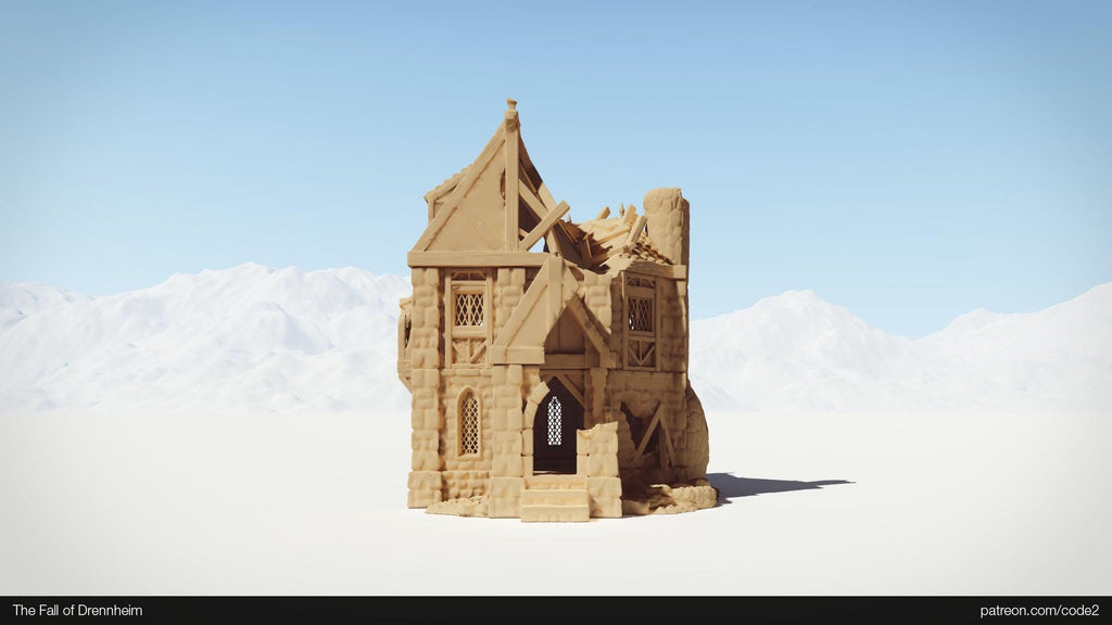 Alchemist Workshop Ruins 28mm PLA Terrain | Wonder Worlds Drennheim Fantasy RPG Scenery | Unpainted