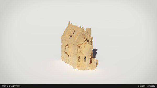 Alchemist Workshop Ruins 28mm PLA Terrain | Wonder Worlds Drennheim Fantasy RPG Scenery | Unpainted