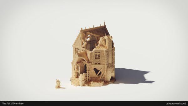 Alchemist Workshop Ruins 28mm PLA Terrain | Wonder Worlds Drennheim Fantasy RPG Scenery | Unpainted