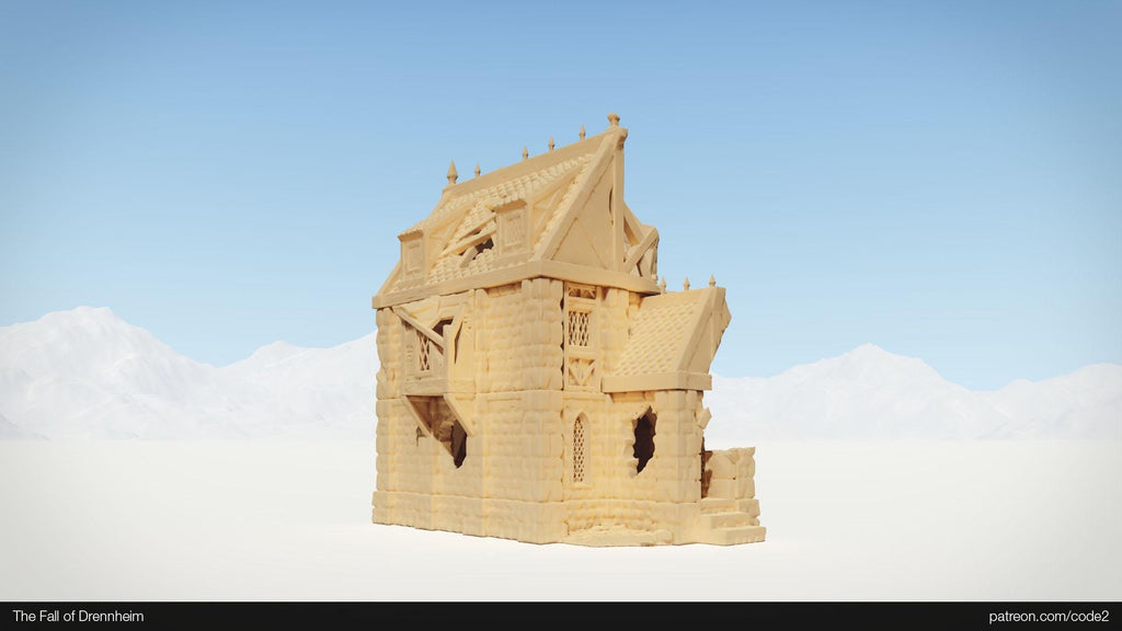 Alchemist Workshop Ruins 28mm PLA Terrain | Wonder Worlds Drennheim Fantasy RPG Scenery | Unpainted