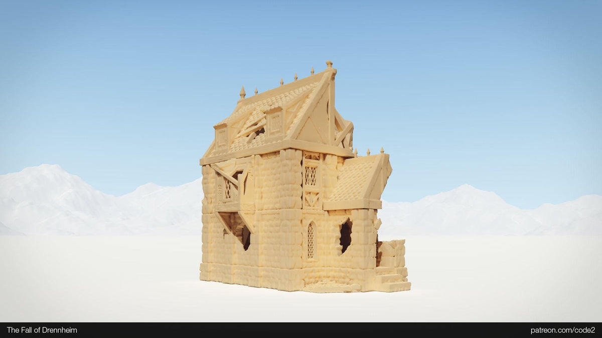 Alchemist Workshop Ruins 28mm PLA Terrain | Wonder Worlds Drennheim Fantasy RPG Scenery | Unpainted