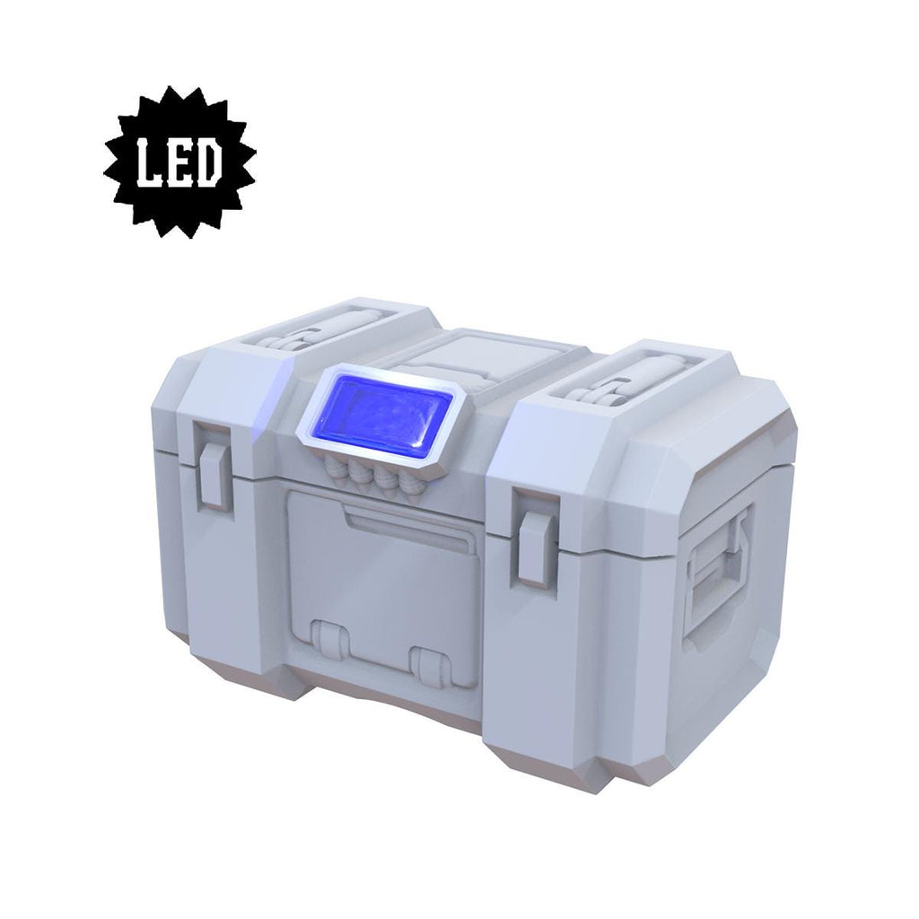 LED Sci-Fi Chest Resin Terrain, Light-Up Crate Objective, Moonshine Miniatures 32mm Wargame, Unpainted image 1