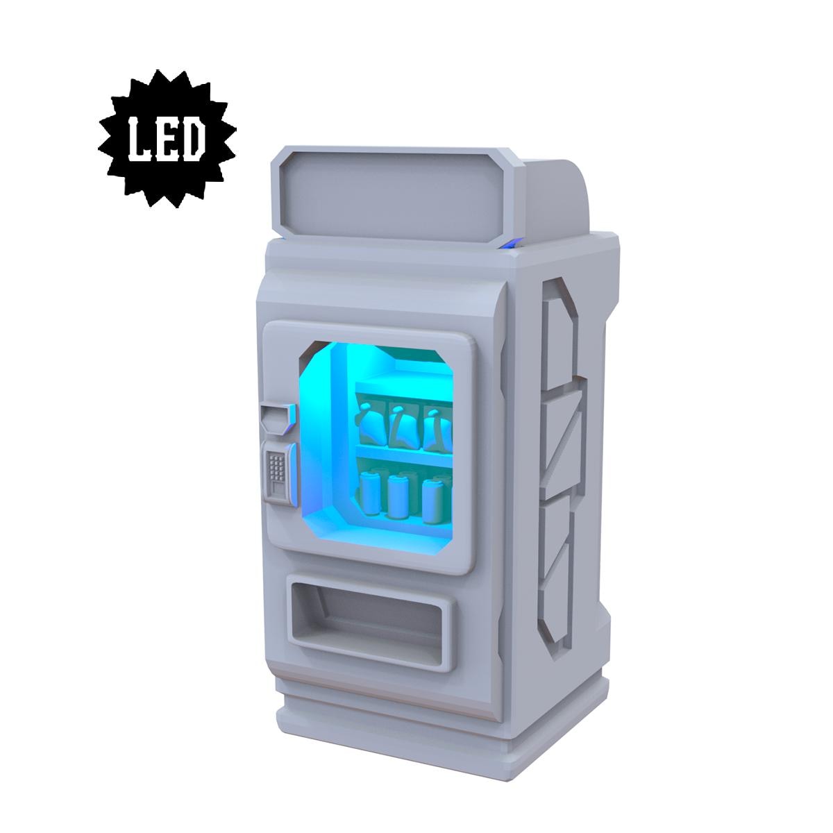 LED Vending Machine Sci-Fi Resin Terrain, Light-Up Cyberpunk Scatter, Moonshine Miniatures 32mm Wargame, Unpainted image 1
