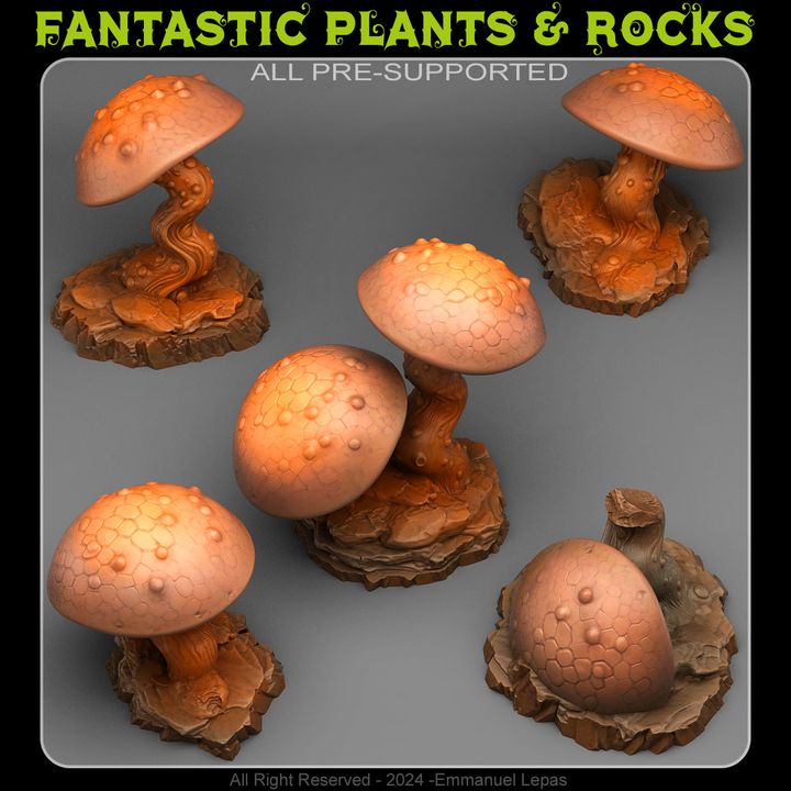 Cursed Mushrooms — creator render; supplied unpainted