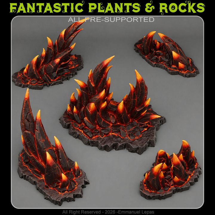 Hell Fire Rocks — creator render; supplied unpainted