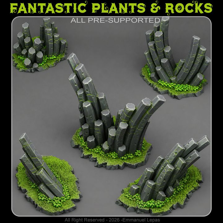 Emerald Monoliths — creator render; supplied unpainted