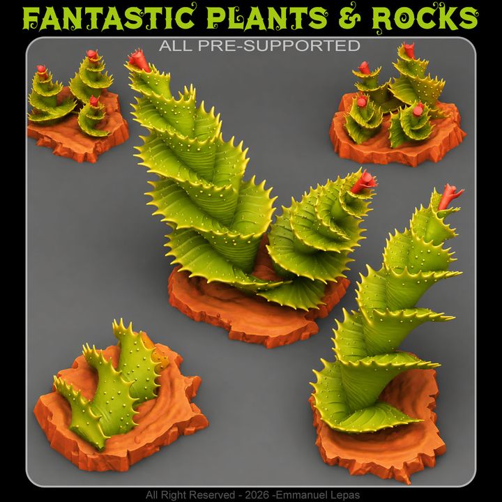 Martian Cactus — creator render; supplied unpainted