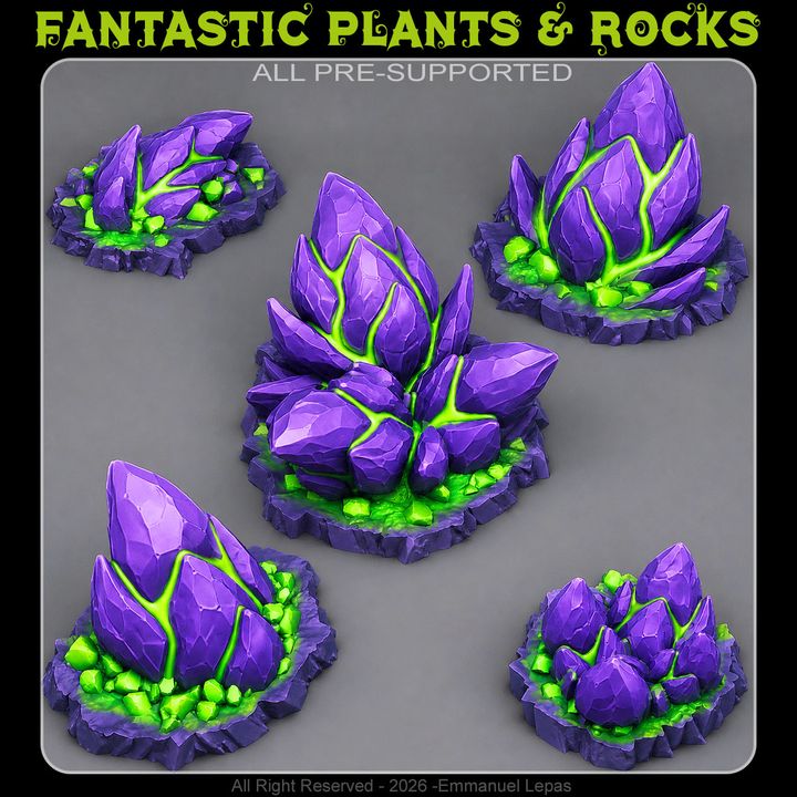 Underdark Alien Crystals — creator render; supplied unpainted