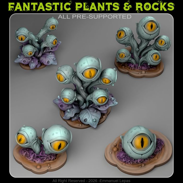 Mysterious Eye Plants — creator render; supplied unpainted