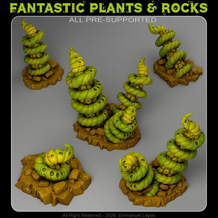 Tentacle Cactus — creator render; supplied unpainted
