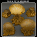 Alien Ruin Spheres — creator render; models supplied unpainted