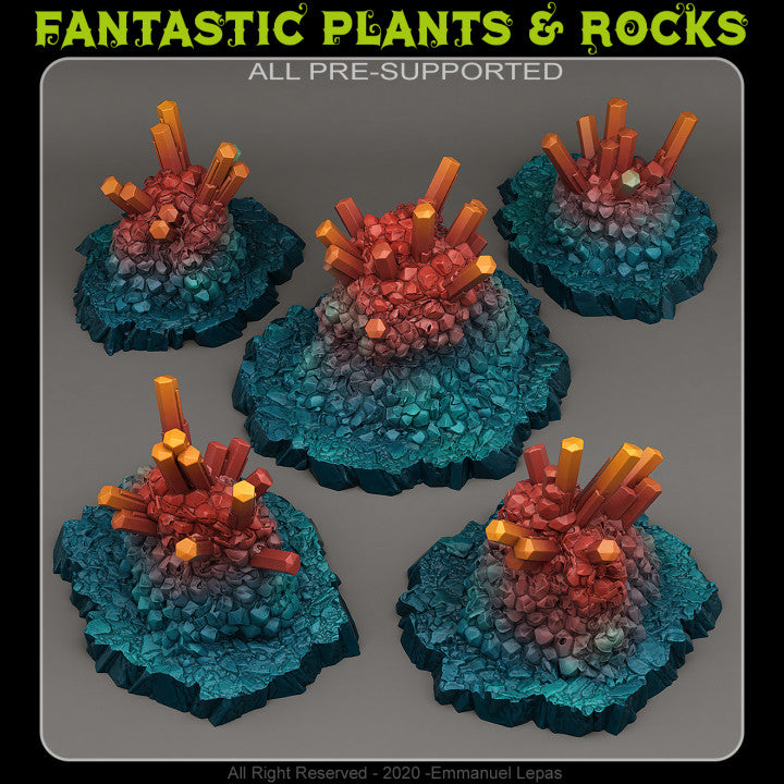Cave Blazing Crystals — creator render; models supplied unpainted