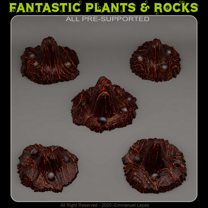 Deadly Lava Stones — creator render; models supplied unpainted