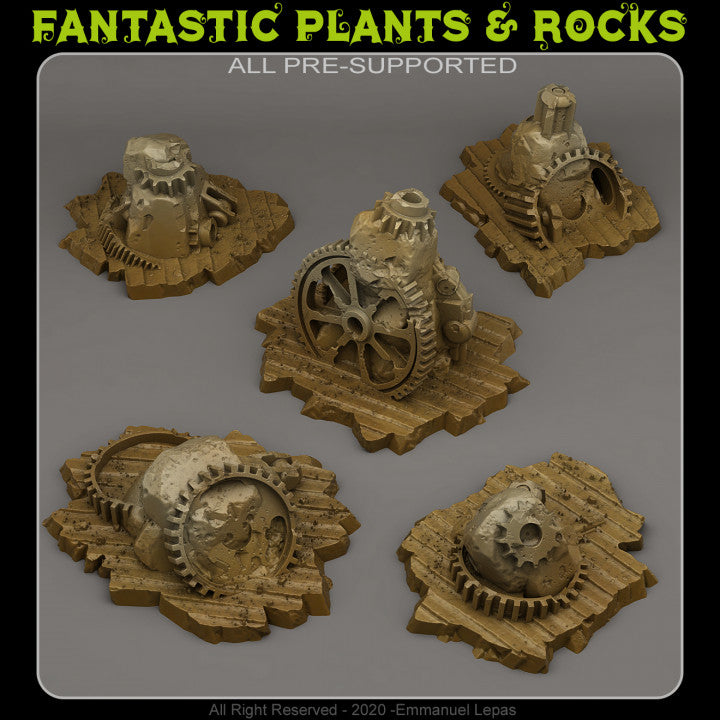 Steampunk Stones — creator render; models supplied unpainted
