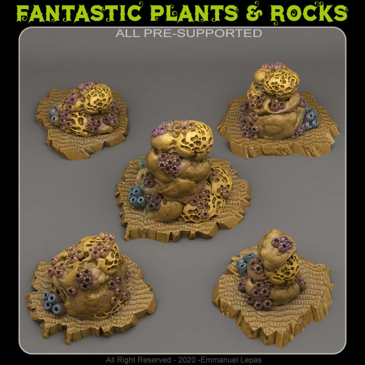 Underwater Sponge Rocks — creator render; models supplied unpainted
