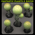 Alien Eggs Plants — creator render; models supplied unpainted