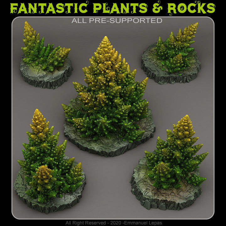 Toxic Alien Pines — creator render; models supplied unpainted