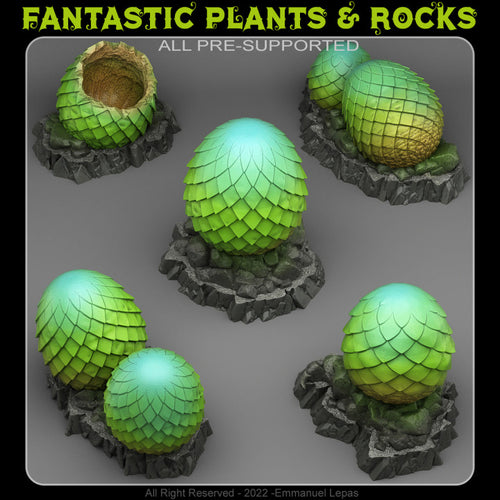 Abandoned Dragons Eggs — creator render; models supplied unpainted