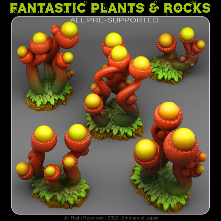 Tentacle Acorn Plants — creator render; models supplied unpainted