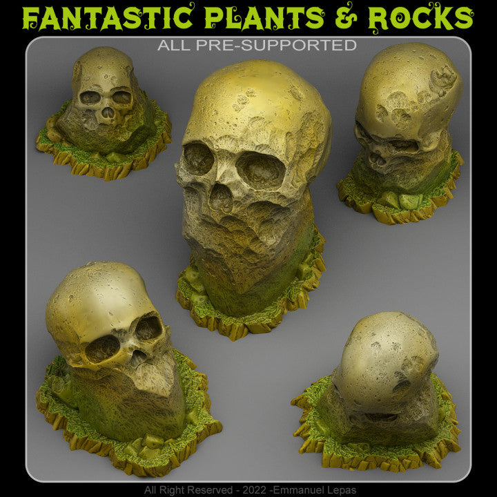 Giant Skull Stones — creator render; models supplied unpainted