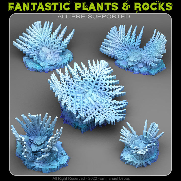 Giant Snowflake Plants — creator render; models supplied unpainted