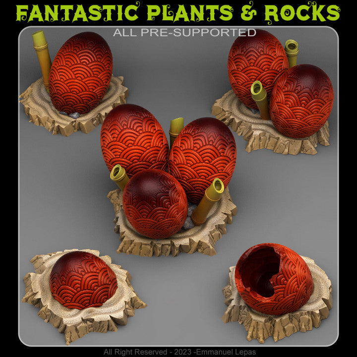 Asian Dragon Eggs — creator render; models supplied unpainted