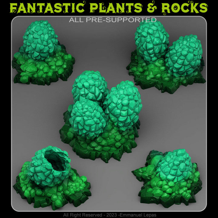 Crystal Dragon Eggs — creator render; models supplied unpainted