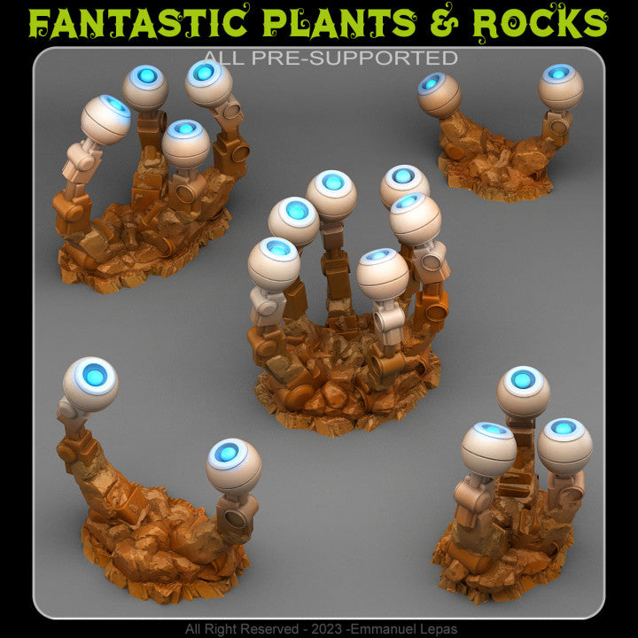 Robotic Eyes Plants — creator render; models supplied unpainted