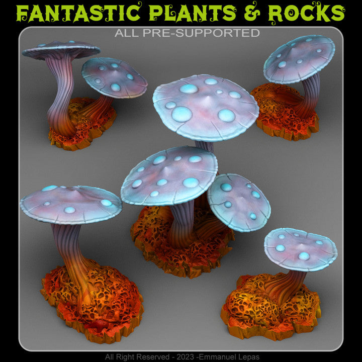 Fantasy Mushrooms — creator render; models supplied unpainted
