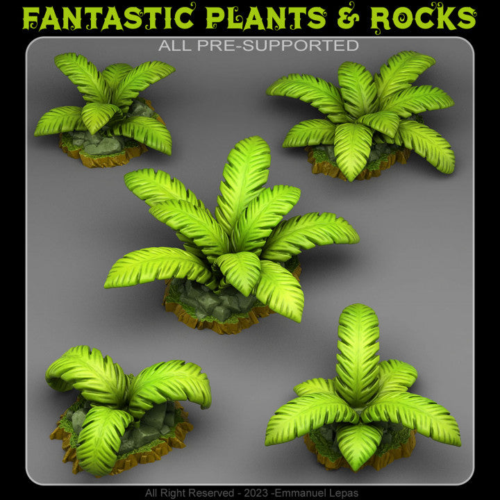 Tropical Island Plants — creator render; models supplied unpainted