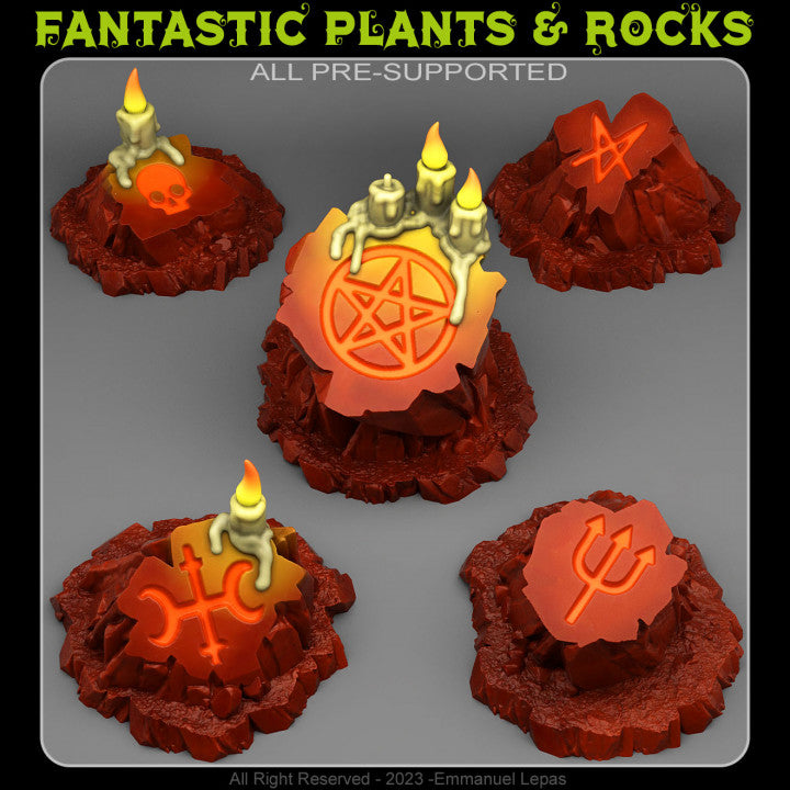 Occult Sacrifice Stones — creator render; models supplied unpainted
