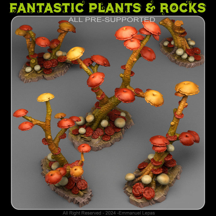 Mushrooms Trees — creator render; models supplied unpainted