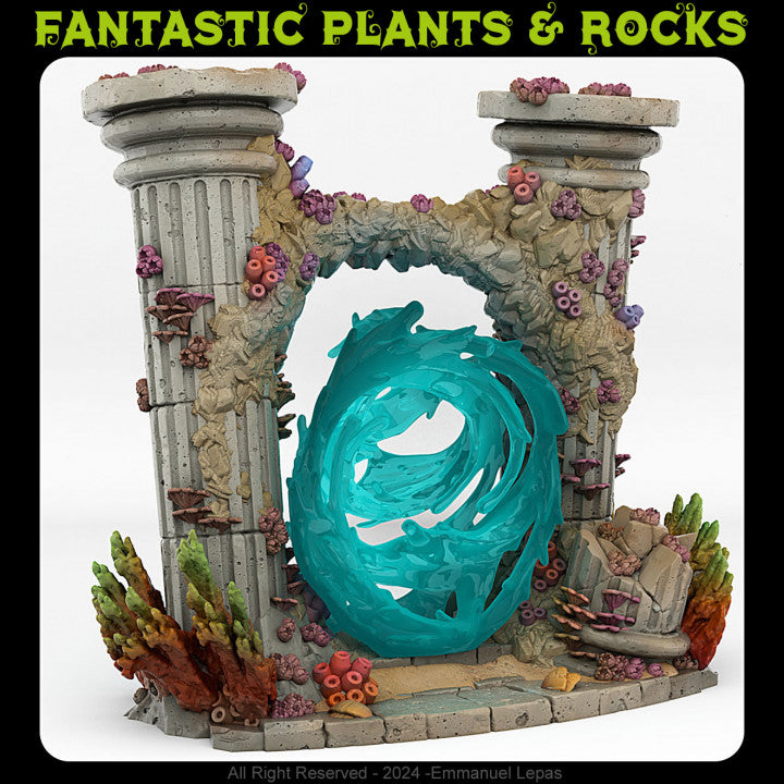 Underwater Temple Portal With Its Whildwind Effect — creator render; models supplied unpainted