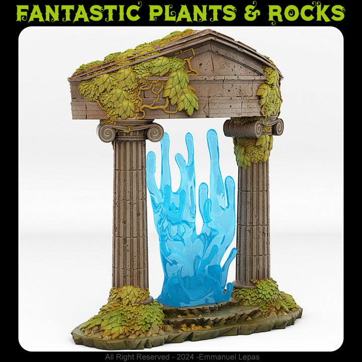 Ancient Greek Portal With Its Water Wall Effect — creator render; models supplied unpainted