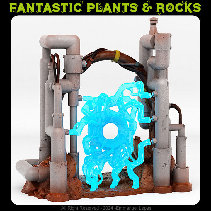 Martian Pipes Portal With Its Electric Effect — creator render; models supplied unpainted
