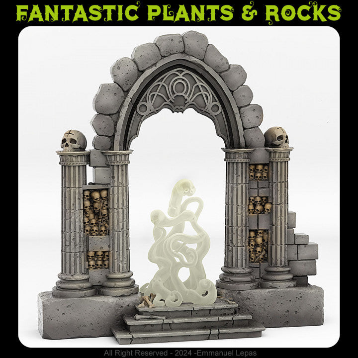 Catacomb Portal With Its Ghost Skulls Effect — creator render; models supplied unpainted