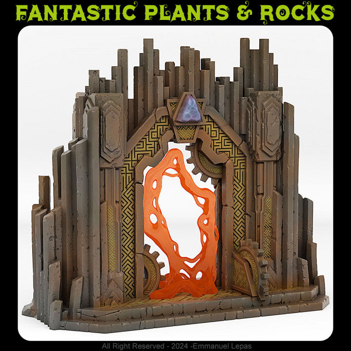 Dwarf Mine Portal With Its Lava Effect — creator render; models supplied unpainted