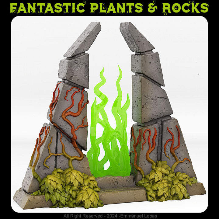 Temple Portal With Its Green Fire Effect — creator render; models supplied unpainted