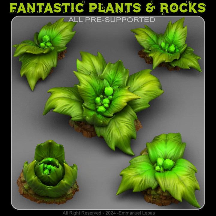 Crystal Tropical Plants — creator render; models supplied unpainted