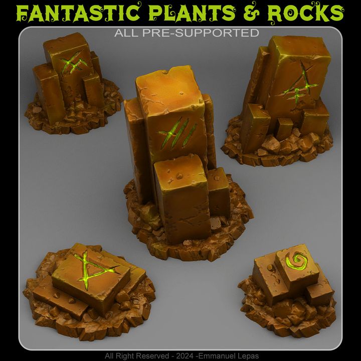 Ancient Magic Stones — creator render; models supplied unpainted
