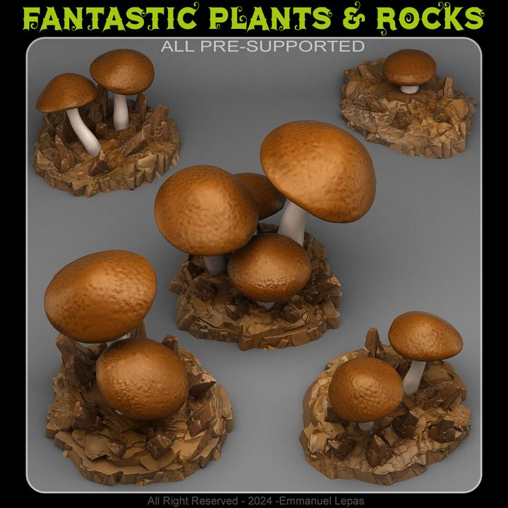 Giant Desert Mushrooms — creator render; models supplied unpainted