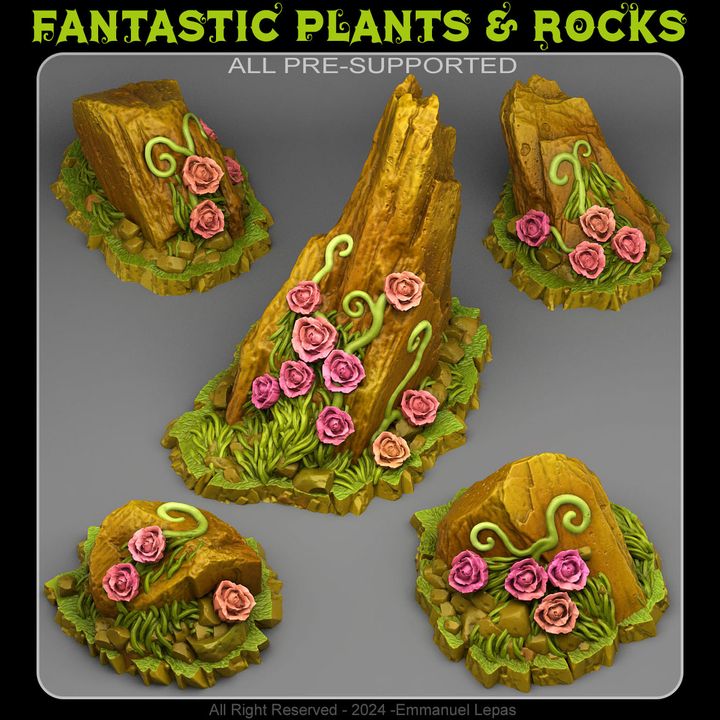Rocks Of Roses — creator render; models supplied unpainted
