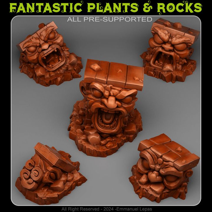Cursed Totems — creator render; models supplied unpainted